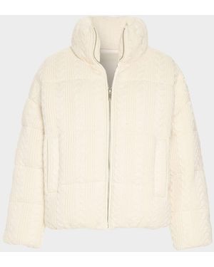 Ramy Brook Eliana Cable Knit Puffer Coat - Natural