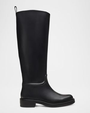 Stuart Weitzman Celia Leather Riding Boots - Black