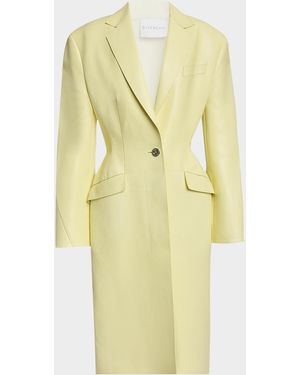 Givenchy Leather Cocoon Coat - Yellow