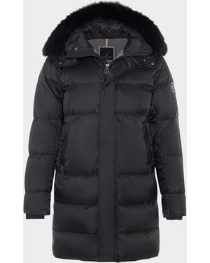 Gorski Apos;S Apres-Ski Jacket With Detachable Toscana Lamb Shearling Hood Trim - Black