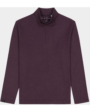 Robert Graham Troland Stripe Quarter-Zip Sweater - Purple