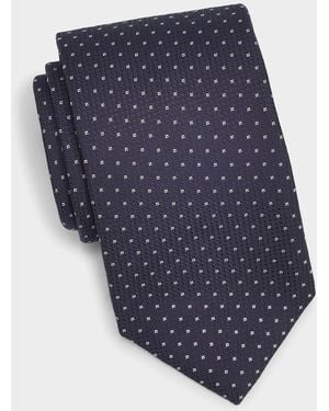 Canali Apos;S Light Square Silk Tie - Blue