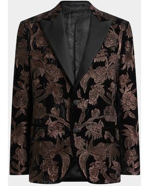 Etro Apos;S Paisley Jacquard Two-Button Dinner Jacket - Black