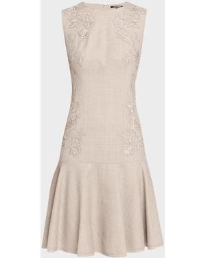 Kobi Halperin Tate Wool Drop-Waist Knee-Length Dress - Natural