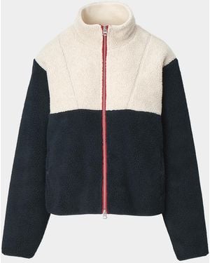 Rag & Bone Charly Colorblock Sherpa Fleece Jacket - Black