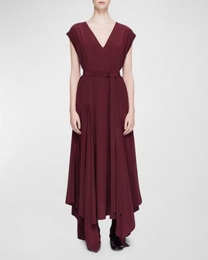 JOSEPH Goodman Handkerchief Silk Maxi Dress - Purple