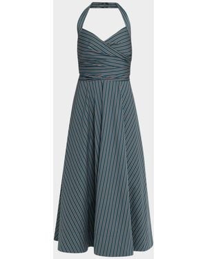 A.L.C. Magnolia Stripe Halter Midi Dress - Blue
