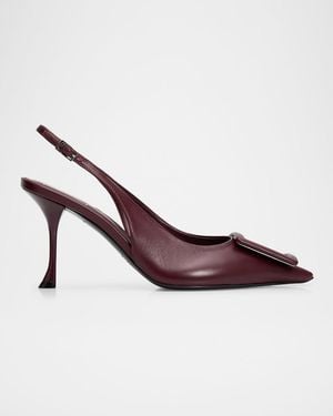 Roger Vivier 85Mm Viv Ville Leather Slingback Pumps - Brown