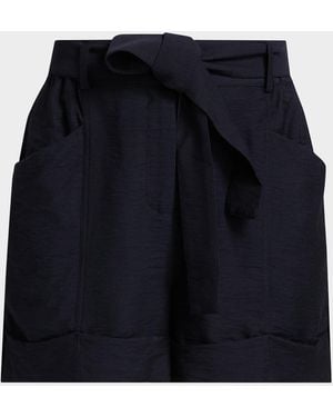 Reiss Avril Belted Shorts - Blue