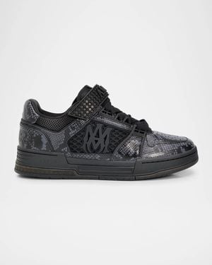 Amiri Apos;S Skyline Snake-Effect Leather Sneakers - Black