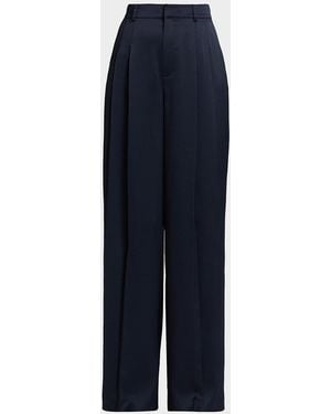 Cinq À Sept Marne Wide-Leg Satin Pants - Blue