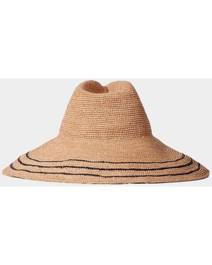 Janessa Leone Waverly Raffia Large Brim Hat - White
