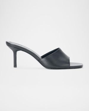 STAUD 65Mm Bea Leather Mules - Blue