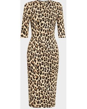 Alice + Olivia Delora Leopard Bodycon Dress - Green