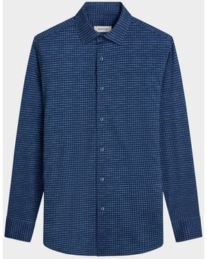 Bugatchi Apos;S James Ooohcotton Check Sport Shirt - Blue