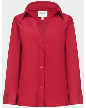 Twp Deep V Relaxed Shirt - Red