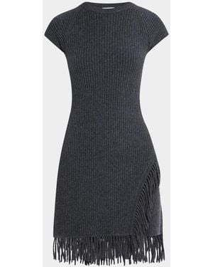 Jonathan Simkhai Margot Knit Fringe Mini Dress - Blue