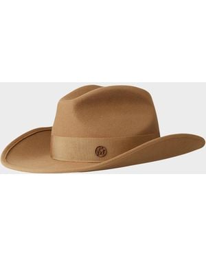 Maison Michel Austin Camel Wool Felt Cowboy Hat - Brown