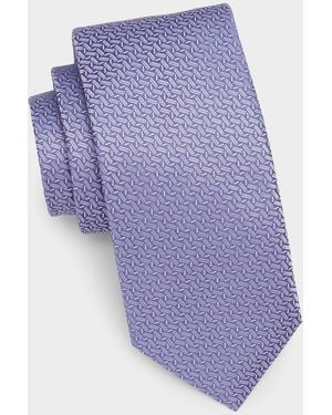 Canali Apos;S Zigzag Woven Silk Tie - Purple