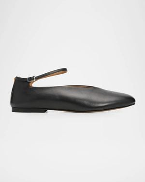 Jil Sander Elyss Leather Ballet Shoes - White