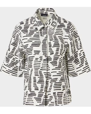 Akris Dance Movements Linen Toile Blouse - White