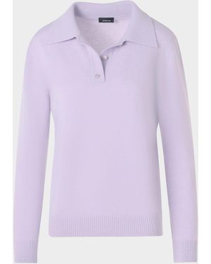 Akris Cashmere Knit Polo Sweater - Purple