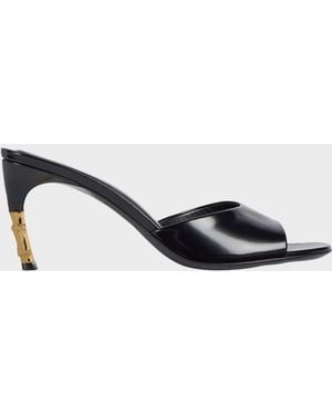 Gucci 75Mm Castello Leather Mules - Black