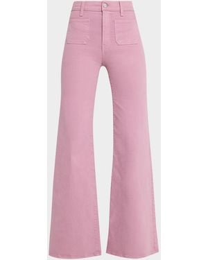 Veronica Beard Joplin High-Rise Flare Jeans - Pink
