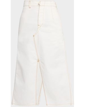Victoria Beckham Asymmetric Utility Midi Skirt - White