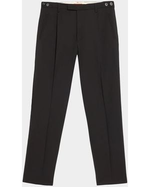 Barena Apos;S Masco Wool And Cotton Pleated Pants - Black