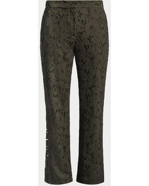 BCBGMAXAZRIA Safiya Cropped Guipure Lace Pants - Gray
