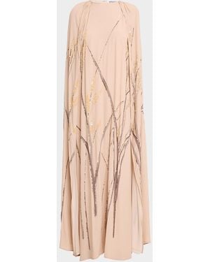 BERNADETTE Minnie Embellished Maxi Cape Dress - Natural