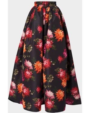 Carolina Herrera Floral-Print Ball Skirt - Red