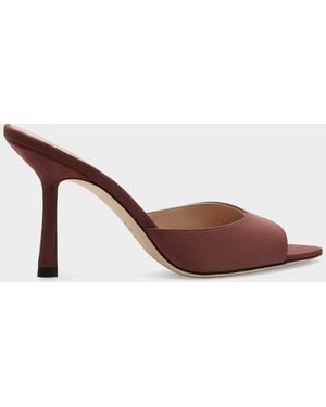 Stuart Weitzman Lexington 85Mm Suede Stiletto Mules - Brown