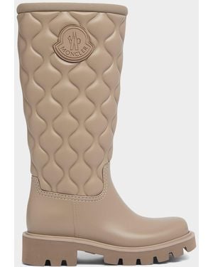 Moncler Kickstream Quilted Mid-Calf Boots - Brown