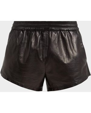 Tom Ford Apos;S Nappa Leather Mini Pull-On Shorts - Black