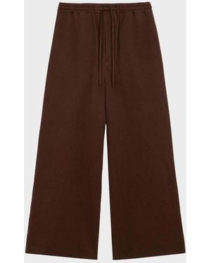 Loewe X Paula & Apos;S Ibiza & Apos;S Washed Satin Wide-Leg Drawstring Pants - Brown
