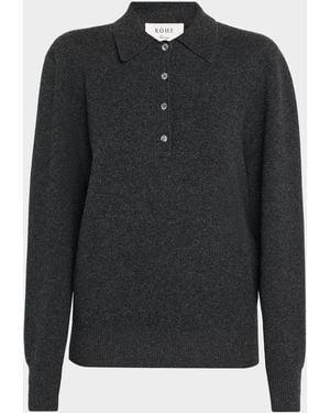 Rohe Wool-Blend Polo Sweater - Black