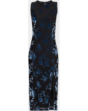 Hutch Darby Sleeveless Velvet Burnout Midi Dress - Blue