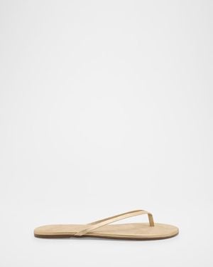 TKEES The Boyfriend Leather Flip-Flops - Natural