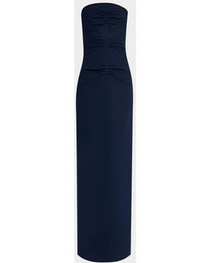 E.Stott Wallis Strapless Cady Column Gown - Blue