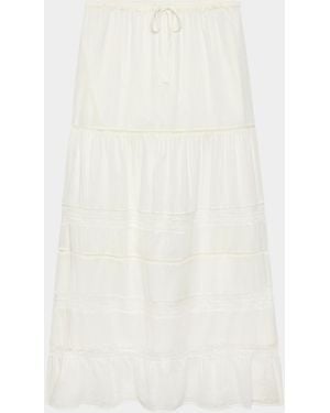Rails Hettie Lace-Inset Poplin Maxi Skirt - White