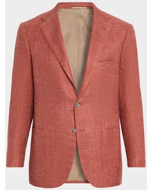 Kiton Apos;S Tweed Single-Breasted Sport Coat - Red