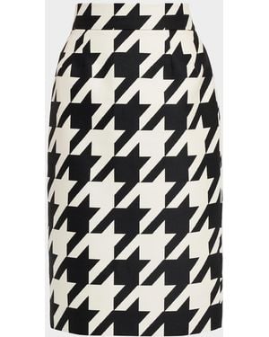 LAQUAN SMITH Houndstooth Pencil Skirt - Black