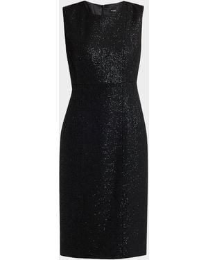 Kiton Sequined Sleeveless Sheath Dress - Black