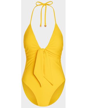 Ramy Brook Nilli Tie-Front One-Piece Swimsuit - Yellow