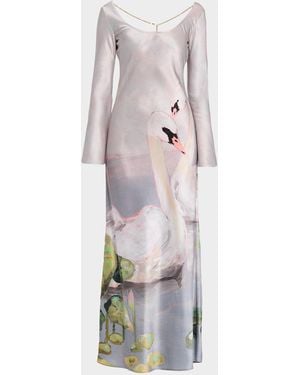 Acler Callaly Satin Maxi Dress - Multicolor