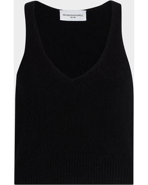 Brandon Maxwell Reese V-Neck Tank Top - Black
