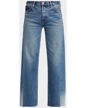 Moussy Wide-Leg Paneled Jeans - Blue