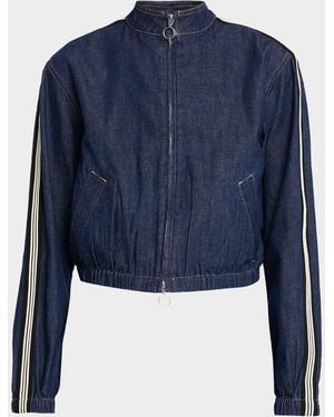 Veronica Beard Gigi Denim Track Jacket - Blue